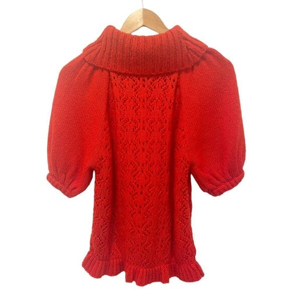 For Love & Lemons Francois Pointelle Puff Sleeve Sweater - Picture 10 of 11